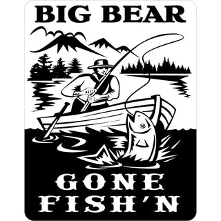 Big Bear   Vintage Gone Fish'n Cartoon Sticker