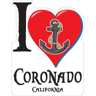 OK4 Coronado CA I Heart with Anchor (00131) Sticker