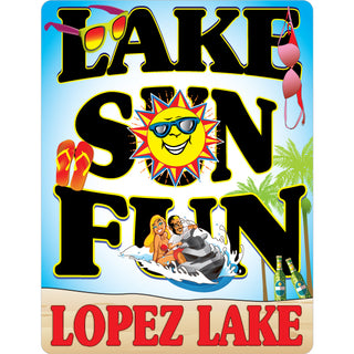 OK4 Lopez Lake California Lake Sun Fun Adult (0321 01030 03) Sticker