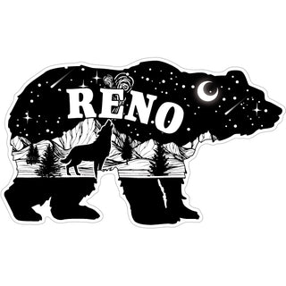 Reno   Bear with Mountain Night Scene inside Sticker