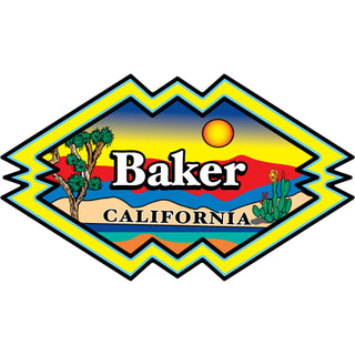 Baker  CA Yellow Geometric Design (42016) Sticker