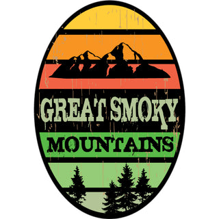 Great Smoky Mountains   Mountain Stripe Oval Sticker
