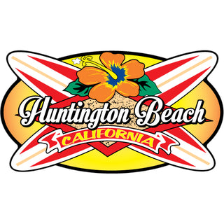 Huntington Beach  California   Crossing Long Boards Sticker