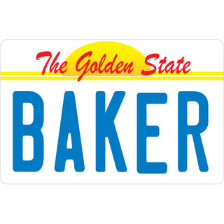 Baker  CA Godlen State License Plate Sticker