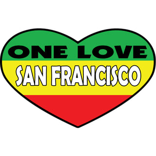 One Love Heart   San Francisco  CA One Love Heart Sticker