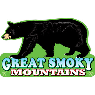 Great Smoky Mountains   Walking Bear Green Base Sticker