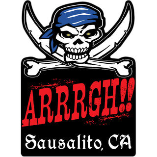 OK4 Sausalito  CA Aargh Pirate Skull (00413) Sticker