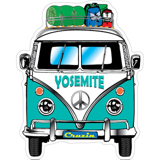 Yosemite   Bus Front View With Camping Gear Sticker