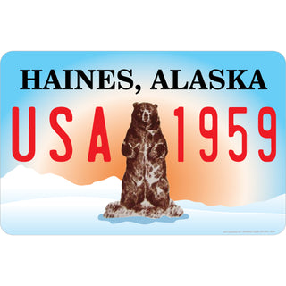 Haines Alaska Bear License Plate Sticker