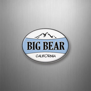 Big Bear  California   Blue Banner Mountain Oval 3D Magnet