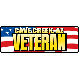 Cave Creek  AZ   Veteran Wavy Flag Oval Sticker