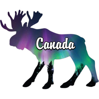 Canada Northern Lights Moose Sticker