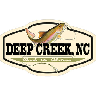 Deep Creek  NC   Plaque with Trout Sticker