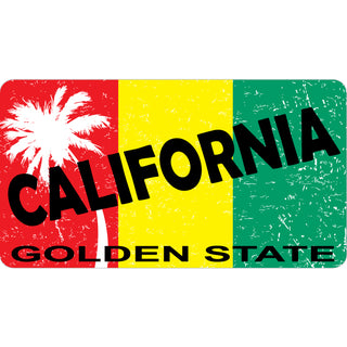 California   Palm Tree Rasta Flag Sticker