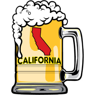 California Beer Mug Sticker