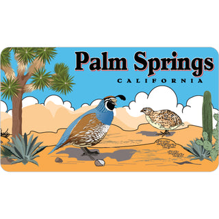 Palm Springs California   Quail Desert Scene Sticker