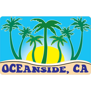 Oceanside  CA   7 Palms and Sun Sticker