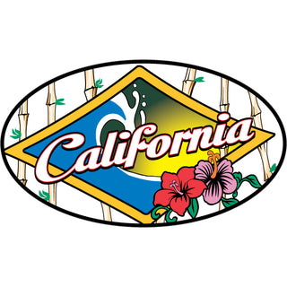 California White Wave & Bamboo Sticker