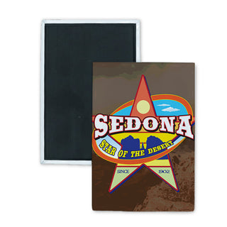 SEDONA AZ STAR OF THE DESERT 1902 Rectangle Badge Magnet
