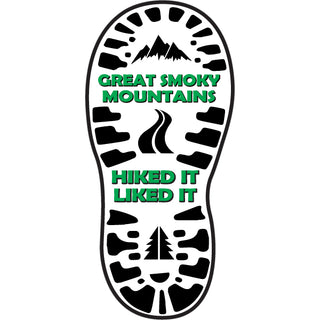 OK4 Great Smoky Mountains Hiked It Boot Print Sticker