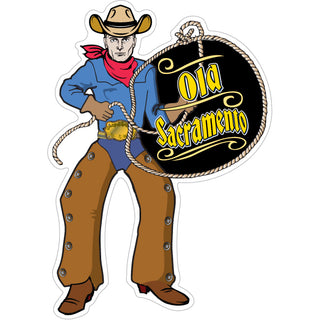 Old Sacramento Lasso Cowboy Sticker