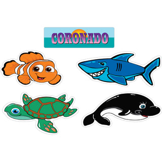 OK4 Coronado 4 up Kids Sea Creatures (49609) Sticker