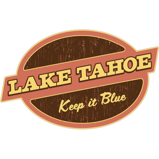 Lake Tahoe   Orange Brown Diagonal Banner Sticker