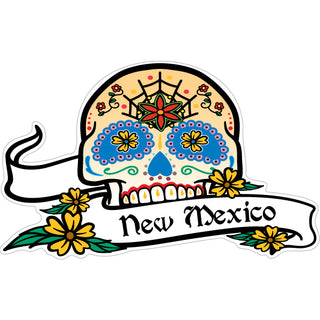 New Mexico   Yellow No Jaw Skull Sticker