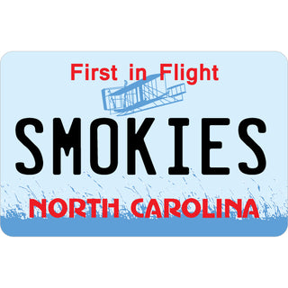 OK4 SMOKIES on North Carolina License Plate Sticker