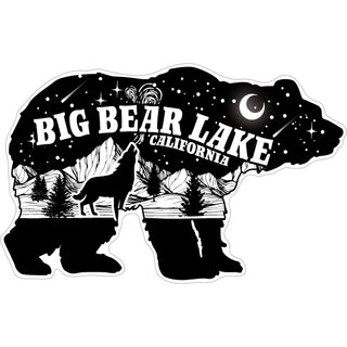 Big Bear Lake  California   Bear with Mountain Night Scene Sticker