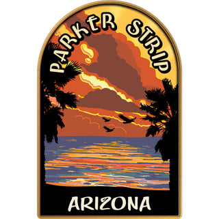 Parker Strip  Arizona   Retro Sunset Sticker
