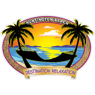 Huntington Beach   Destination Relaxation Hammock Sticker