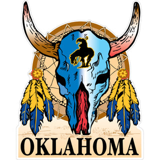 Oklahoma   Skull Dream Catcher Sticker
