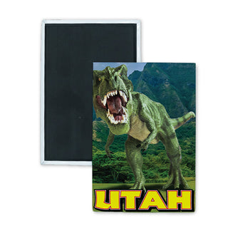 Utah   Tyrannosaurus Rex Rectangle Badge Magnet