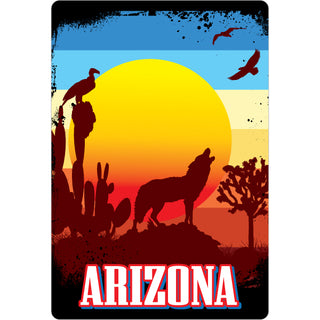Arizona   Chromatic Desert Animal Silhouettes Sticker