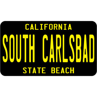 South Carlsbad State Beach Black California License Plate Sticker