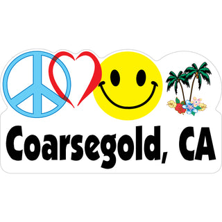 Coarsegold Peace Heart Happy Palms Sticker
