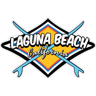 Laguna Beach  California Diamond Crossing Surfboards Sticker