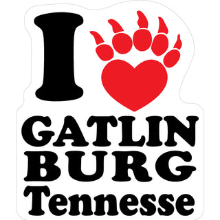 Gatlinburg I Heart Paw Sticker