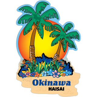 Okinawa  Haisai   Palms Sunset Sticker