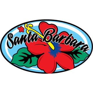 Santa Barbara Red Hibiscus Oval (46069) Sticker