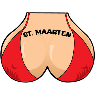 St Maarten   Red Bikini Top Sticker
