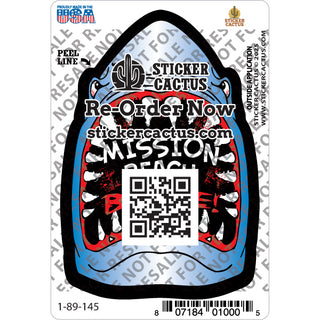 Mission Beach Black License Plate Sticker