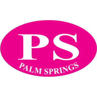 Palm Springs   CA Hot Pink Euro Oval Sticker