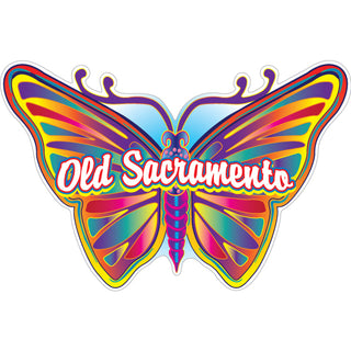 Old Sacramento Butterfly Rainbow Gradient Sticker