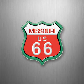 Missouri   Route 66 Red Shield 3D Magnet