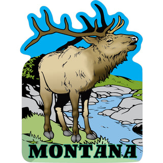 Montana Elk Vertical Sticker