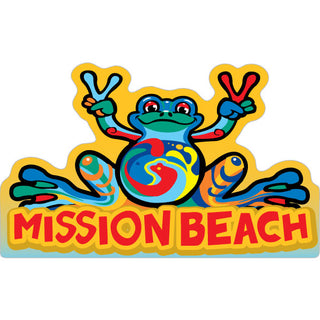 Misson Beach   Peace Frog Sticker