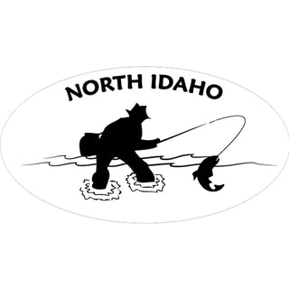 North Idaho   Fishing Euro Oval Sticker