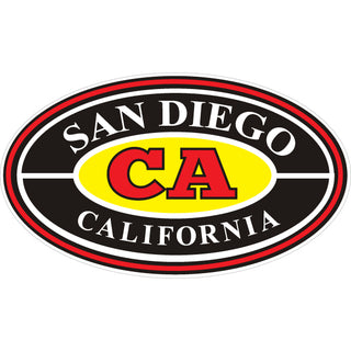 OK4 San Diego  California Red  Black & Yellow Oval (27983 45375 61043) Sticker